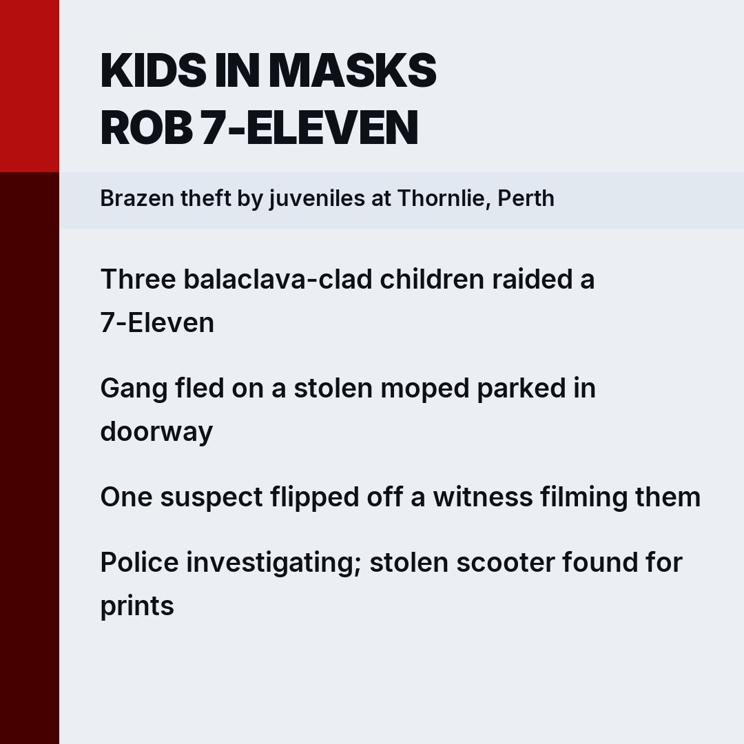 Brazen Thieves In Balaclavas Rob Perth 7-Eleven In Broad Daylight - Second Image