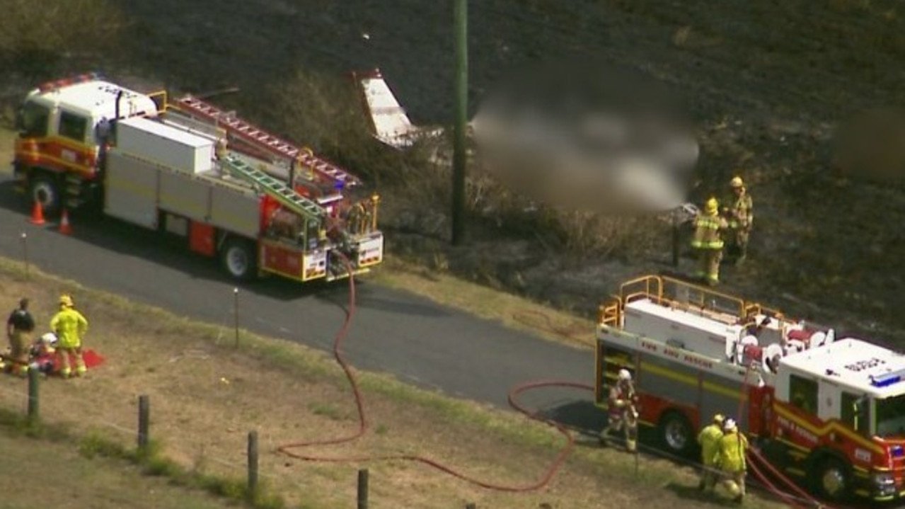 Plane Crashes South Of Brisbane Sparks Massive Grass Fire - Second Image